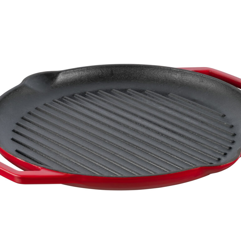 Geëmailleerde gietijzeren grillpan – rood