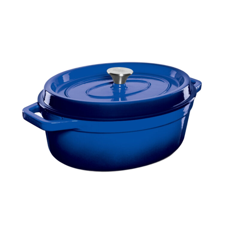 Geëmailleerd gietijzeren casserole – ovaal 5,6 ltr. – blauw